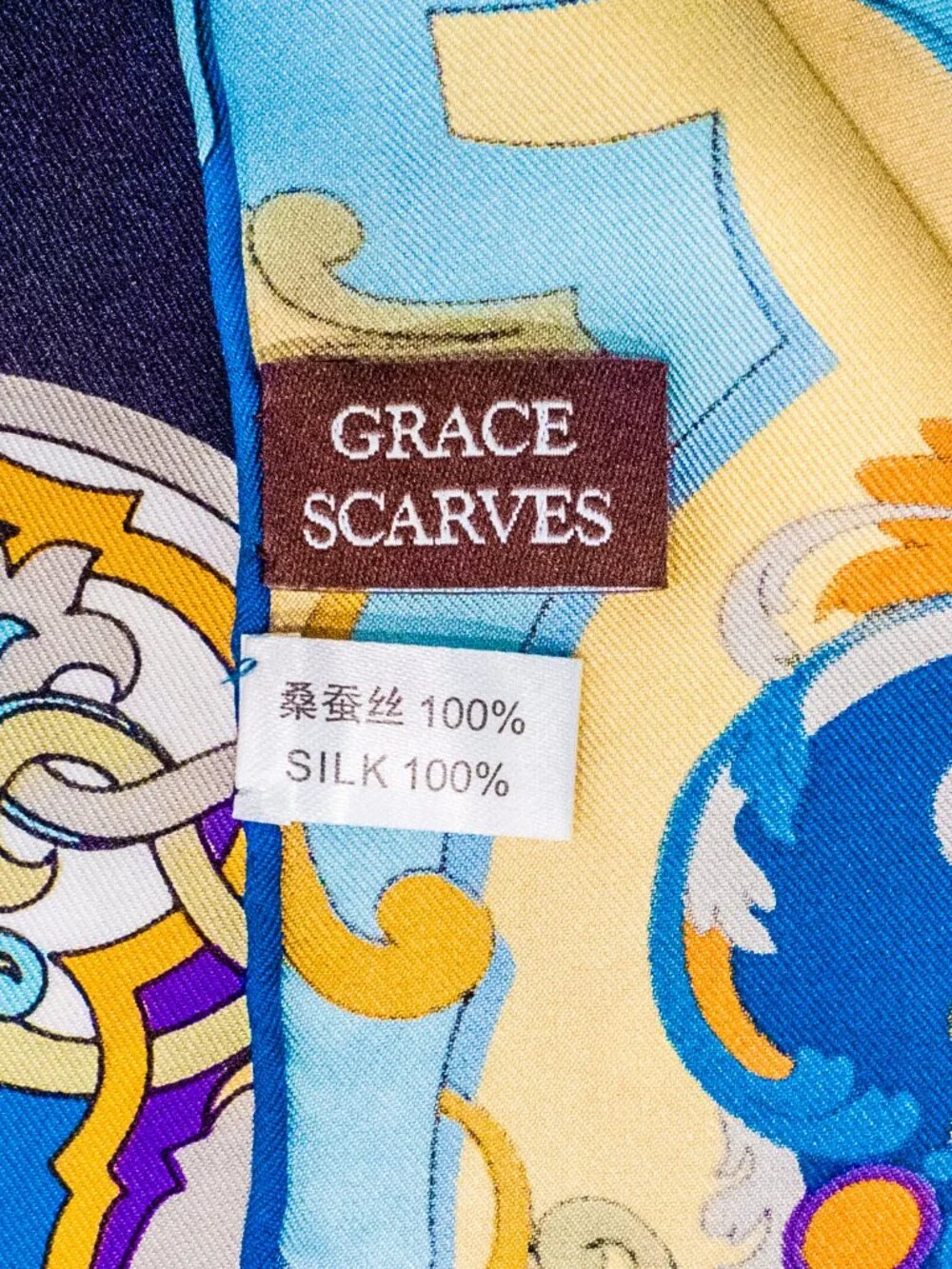 Grace Scarves 100% Silk With Hand Rolled Edges, Large, Twill, French Elegance